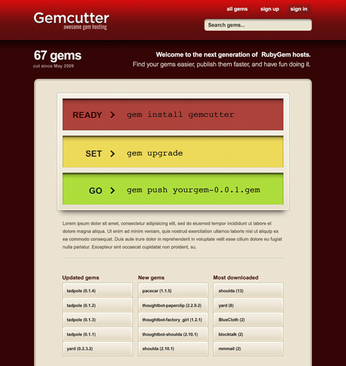 gemcutter.org home page